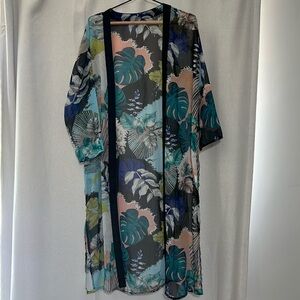 Tropical Kimono swim cover up